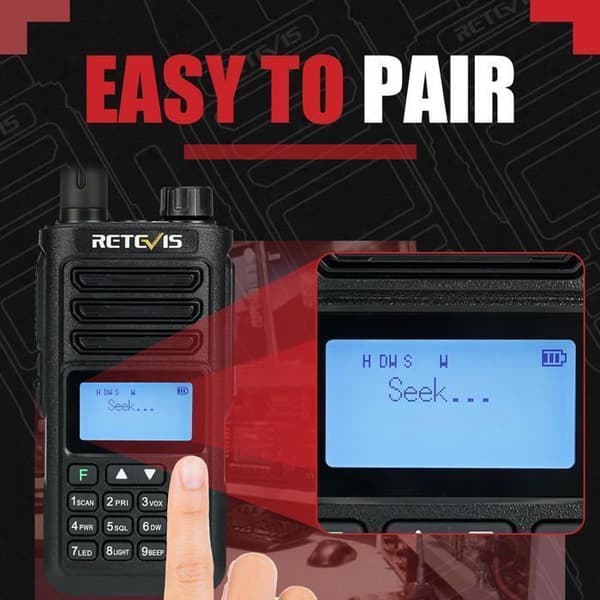 Retevis RA89 amatörradio, dubbelband, hög effekt, vattentät IP68, batteri 2500mAh, VFO, uppladdningsbar via USB A-C