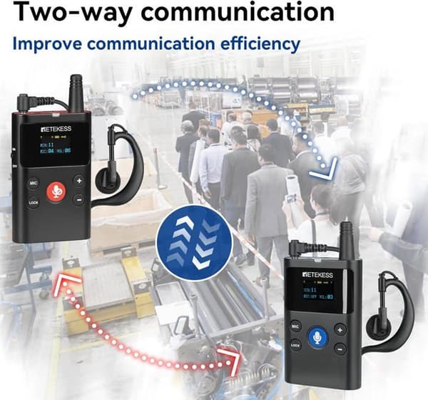 Reteness TT126 tvåvägs trådlöst reseguidesystem, 280 m ljudtolkningssystem, för konferens, fabrik