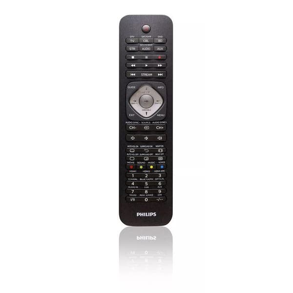 PHILIPS SRP5016-10-6-IN-1 UNIVERSELL FJÄRRKONTROLL - LÄRKNAPPAR Svart