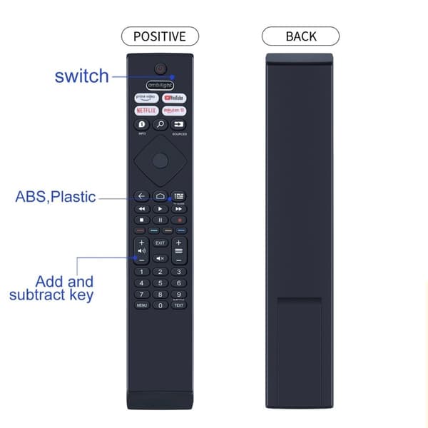 Television kaukosäädin Korvaa BRC0984501 / 01 Philips TV:lle