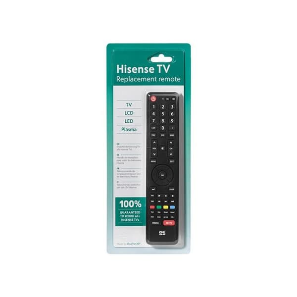 Universal Fjärrkontroll - ONE FOR ALL - URC1916 - Kompatibel med Hisense TV - Elegant Design - Svart