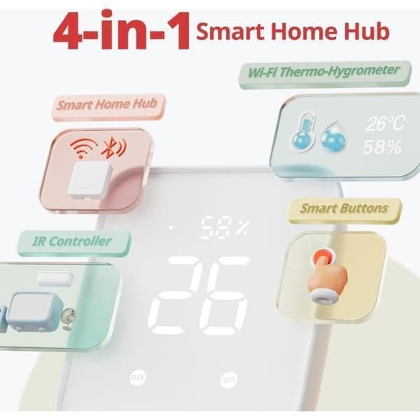 SwitchBot Hub 2 - Förvandla din mobil till en fjärrkontroll - Smart WiFi-hygrometer - Stöder Matter