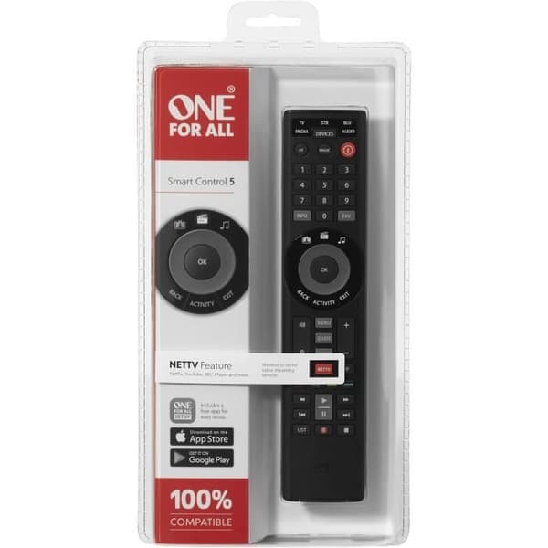 EN FÖR ALLA URC7955 - Smart Control 5in1 universalfjärrkontroll - Enkel konfiguration via Smartphone-applikation