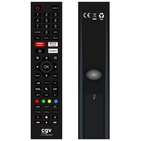 Ersättningsfjärrkontroll - Allmänna villkor - FIDELIO Hisense - För Hisense-tv - Utan programmering - Klar att använda