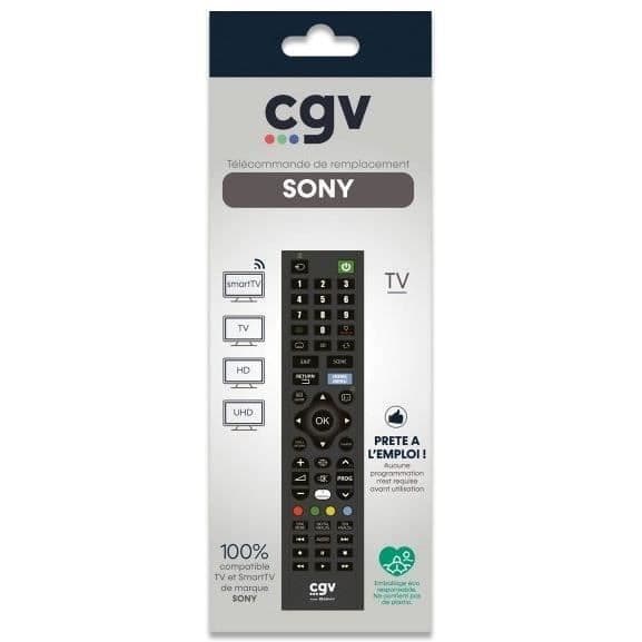 Ersättningsfjärrkontroll - Allmänna villkor - FIDELIO Sony - För TV-apparater från Sony - Utan programmering - Klar att använda