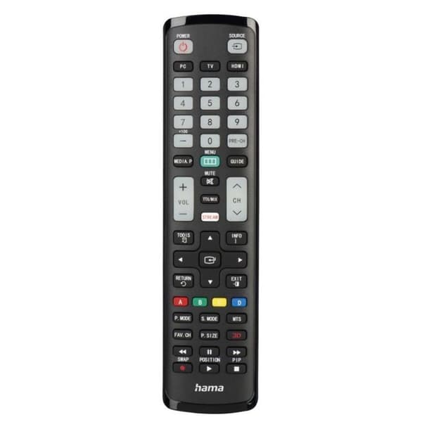 Hama - 00221060 - Universal infraröd TV-fjärrkontroll för 8 enheter med APP-knapp Svart