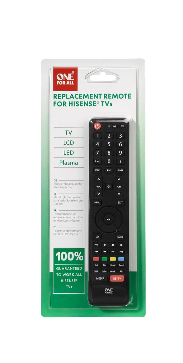 URC 1916 Remote control replacement Hisense musta