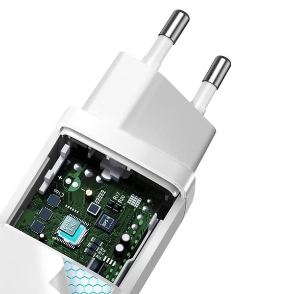 Hurtig rejseoplader Baseus GaN2 Lite USB+C 65W EU (hvid)