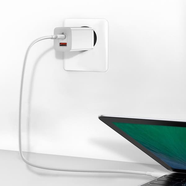 Hurtig rejseoplader Baseus GaN2 Lite USB+C 65W EU (hvid)