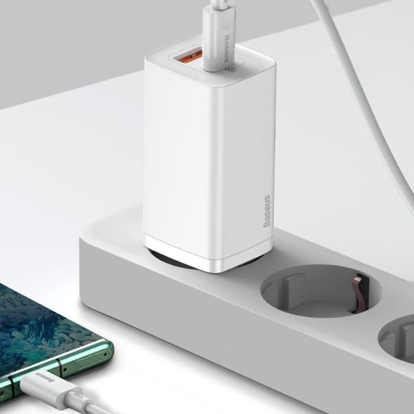 Hurtig rejseoplader Baseus GaN2 Lite USB+C 65W EU (hvid)
