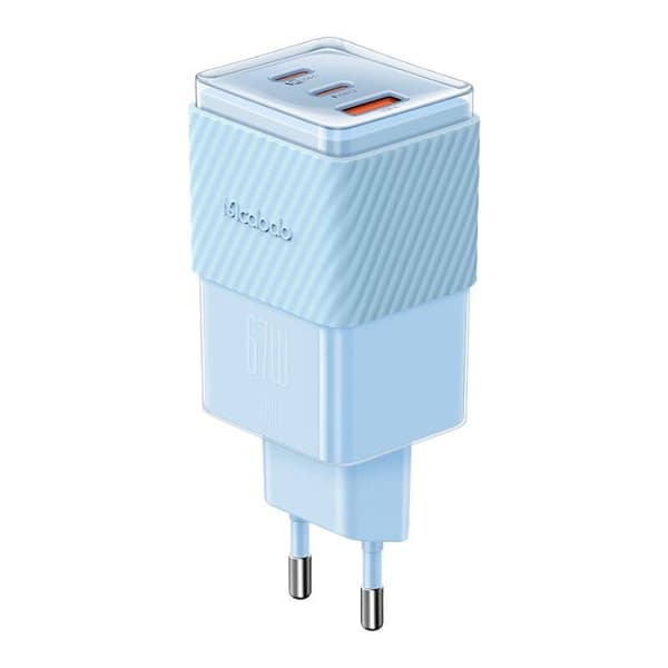 GaN 67W netoplader Mcdodo CH-1503 2x USB-C, USB-A (blå)