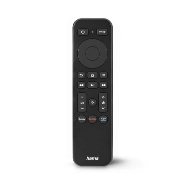 Fjärrkontroll, för TV + Netflix-knapp, Prime Video, Disney+, program. Svart