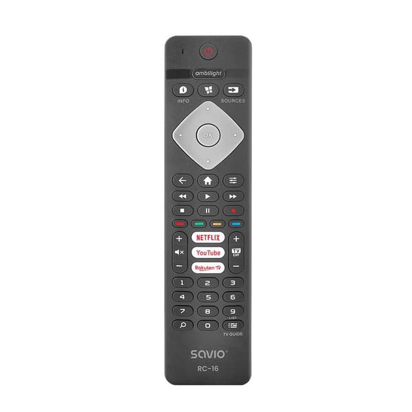 Savio universalfjärrkontroll/ersättning för Philips TV, SMART TV, RC-16 Svart