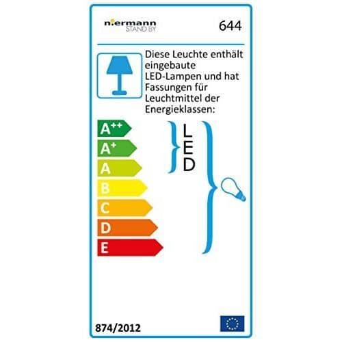 Niermann Standby Plafonnier 645 - Klass A++ till E, Trä, Gotisk, 71 x 53 x 7 cm, E14 40watt 230volt - 644