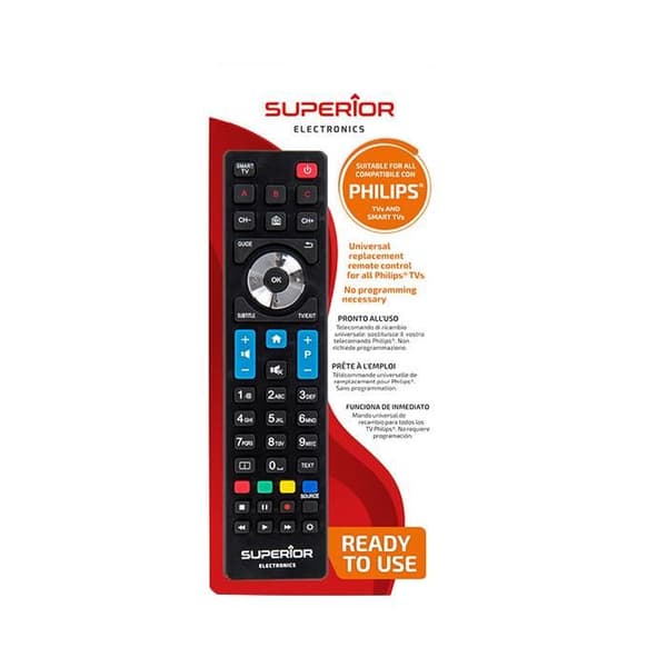 KLAR ATT ANVÄNDA FJÄRRKONTROLL FÖR PHILIPS TV Svart