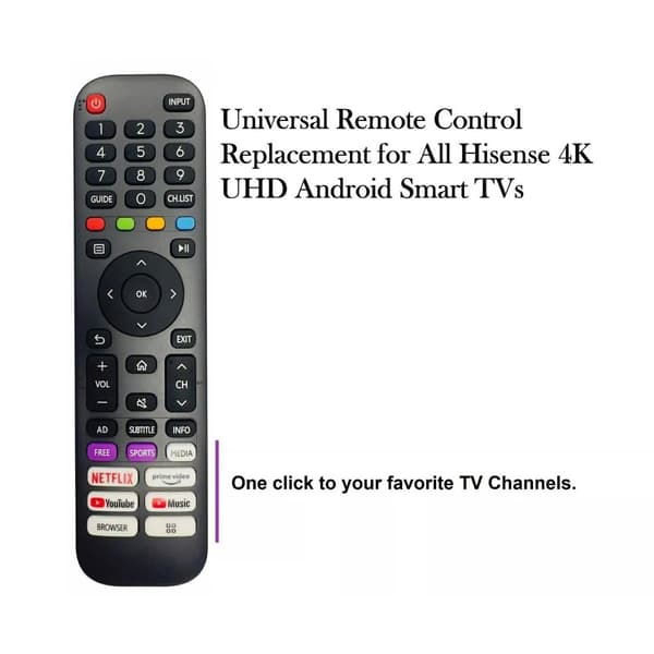 Fjärrkontroll Ersättning för EN2AE30H För Hisense 4K UHD Android Smart Tv