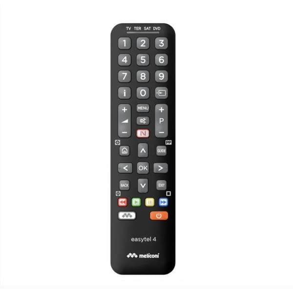 Meliconi - Universell fjernkontroll Easytel 4 for 4 enheter etter valg: TV, TNT, SAT, TV ADSL, KABEL, DVD, VIDEO, HIFI &amp; AUX