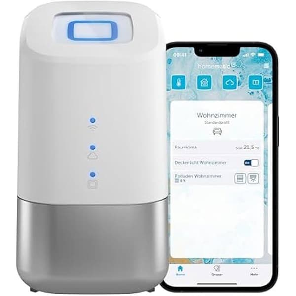 Homematic 160322A0 Hemkontrollenhet IP, intelligent central, digital kontroll via gratisapp, Alexa och