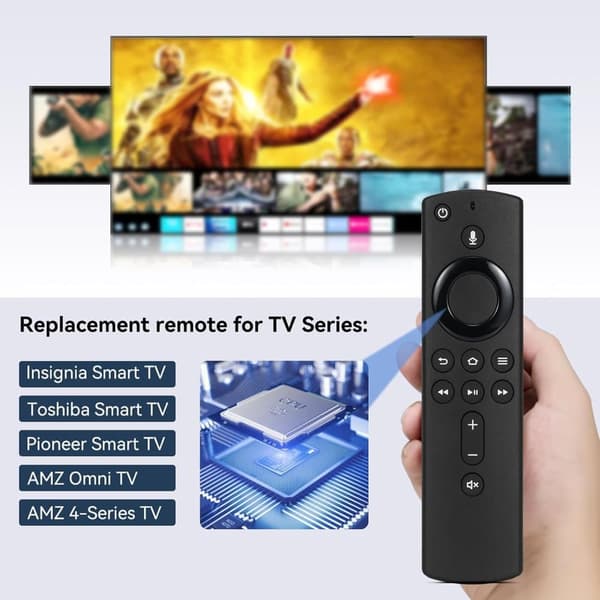 Applicera på L5B83H Smart TV Röstfjärrkontroll för Amazon 2nd 3rd Gen Fire Stick 4K Cube