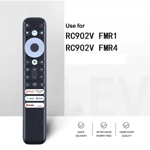 Äänitelevision kaukosäädin TCL RC902V:lle Yhteensopiva 75C641K 4K Ultra HD QLED Smart Androidin kanssa