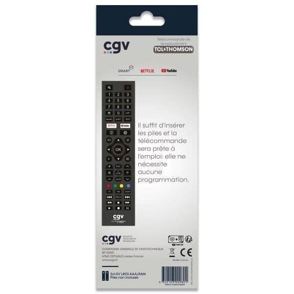 Ersättningsfjärrkontroll - Allmänna villkor - FIDELIO TCL & Thomson - För TCL och Thomson TV-apparater - Utan programmering