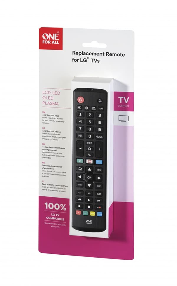 One For All TV-ersättningsfjärrkontroll LG TV-ersättningsfjärrkontroll