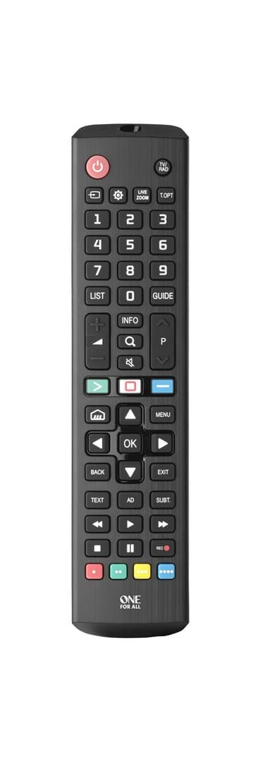 One For All TV-ersättningsfjärrkontroll LG TV-ersättningsfjärrkontroll Svart