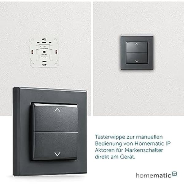 Homematic IP Smart Home Väggbrytare för varumärkesbrytare - Med pilar Grafit