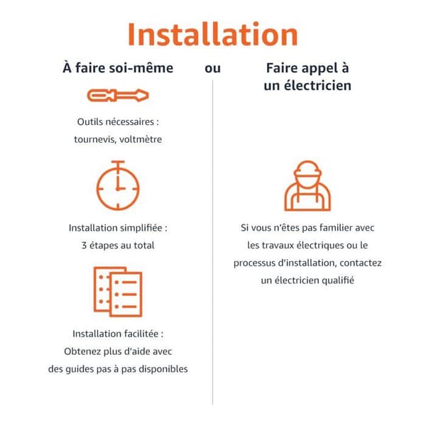 Grunder - HPS-C22C-MW - Smart switch, 2-vägs, fungerar med Alexa, ingen hub krävs, vit