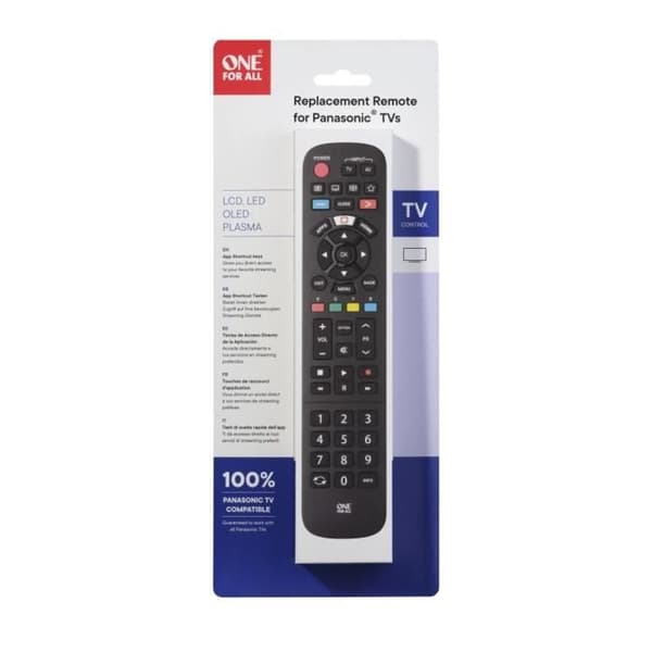 ONE FOR ALL URC4914 - Ersättningsfjärrkontroll för Panasonic TV Svart