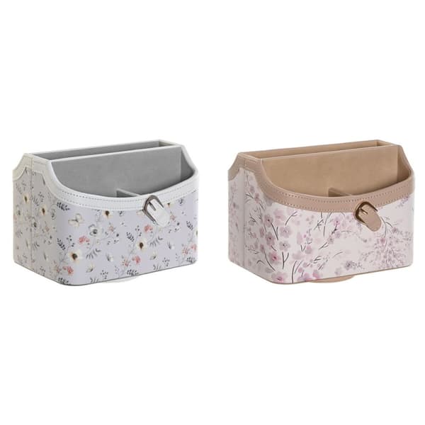 Förvaring DKD Home Decor Blå Grå Kamel Ljusrosa 2 antal