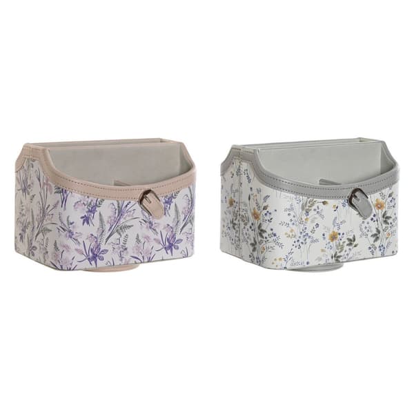 Förvaring DKD Home Decor Vit Grå Lila Ljusrosa 2 antal