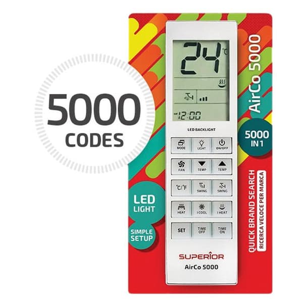 Universal fjärrkontroll för luftkonditionering 5000 koder Superior AIRCO5000