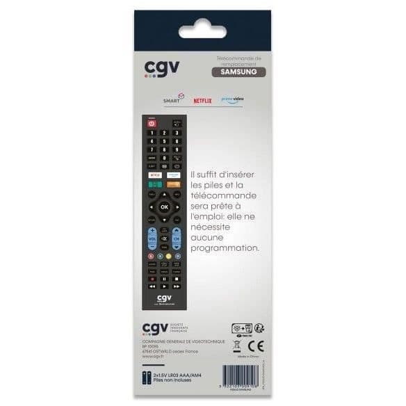 Ersättningsfjärrkontroll - CGV - FIDELIO Samsung - För Samsung-TV-apparater - Ingen programmering - Klar att använda