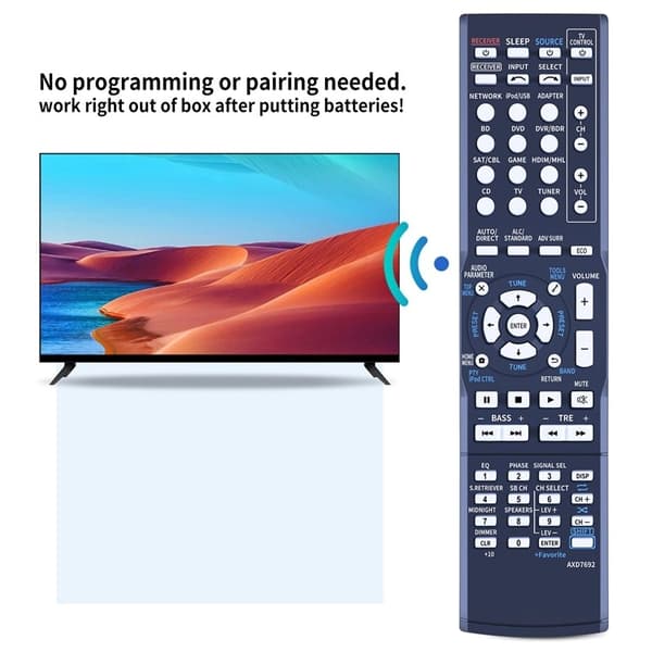 Fjärrkontroll Ersättning för AXD7692 För Pioneer AV Receiver Stereo System