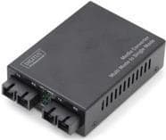 DIGITUS Media Converter - Multimode / Singlemode - Fast Ethernet - SC till SC - 1310nm / 1310nm våglängd - Svart