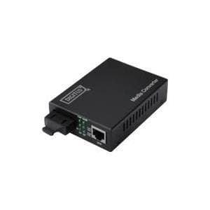 DIGITUS mediaomvandlare - singlemode - Gbit Ethernet - RJ45 / SC - 1310nm våglängd - upp till 20 km - svart