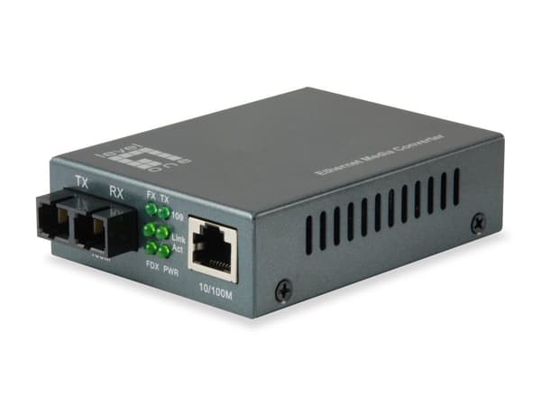 LevelOne FVT-1105 - Mediaomvandlare - 100Mb LAN - 10Base-T, 100Base-FX, 100Base-TX - RJ-45 / SC enkelläge - upp till 80km - 1310nm