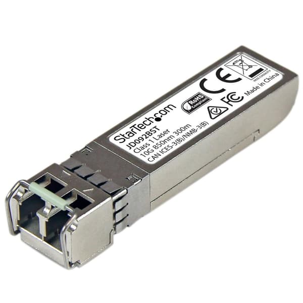 StarTech.com 10 gigabitin kuituoptinen SFP+ lähetin-vastaanotinmoduuli, HP JD092B -yhteensopiva, MM LC ja DDM, 300m, 10GBase-SR