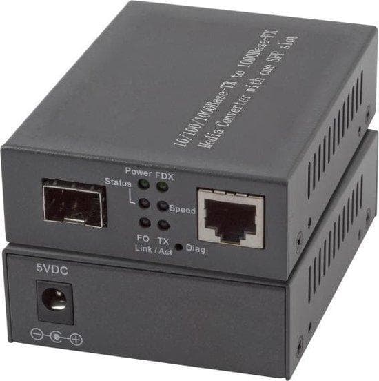Mediakonverterare 1x100/1000Mbit Rj45, 1 x Gigabit SFP-port (EL029)