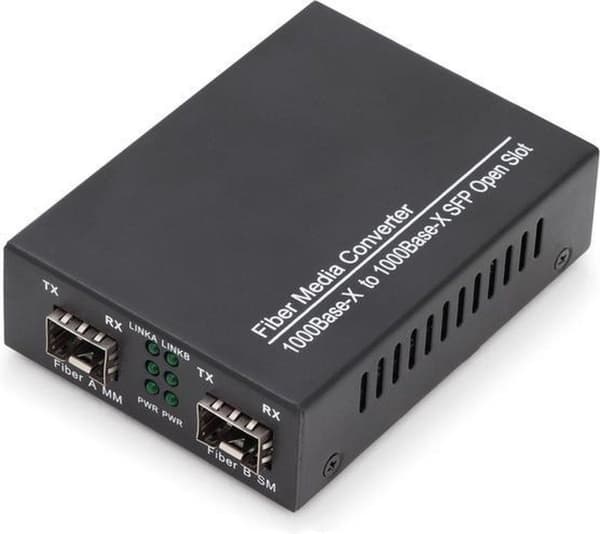 Digitus DN-82133 netværksmediekonverter 1000 Mbit/s 1550 nm Multimode, Single-mode Sort