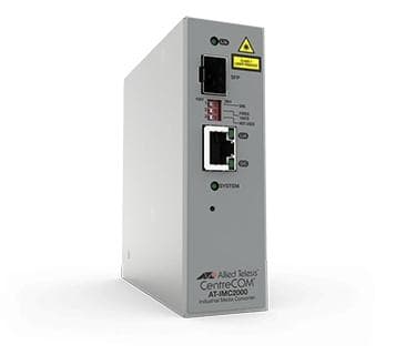 Allied Telesis AT IMC2000T/SP - Teollinen lämpötila - Mediamuunnin - GigE - 1000Base-SX, 100Base-FX - RJ-45 / SFP (mini-GBIC) - jopa 2 km - TAA-yhteen