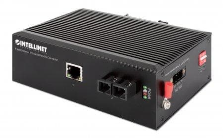 Intellinet - Industriel - Mediekonverter - 100 Mb LAN - 10Base-T, 100Base-FX, 100Base-TX - RJ-45 / SC single mode - op til 20 km - 1310nm