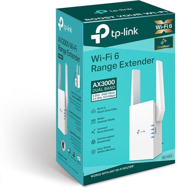 TP-Link RE705X mesh wi-fi-system Dual-band (2,4 GHz / 5 GHz) Wi-Fi 6 (802.11ax) Vit 1 Extern
