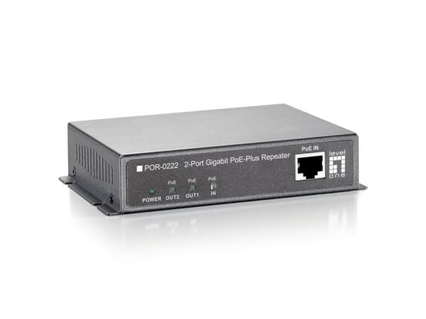LevelOne POR-0222 - Toistin - 3 porttia - RJ-45 / RJ-45 - jopa 100 m (552050) musta