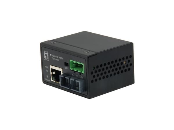 LevelOne IEC-4301 nätverksmediakonverterare 100 Mbit/s Single-mode Svart