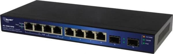 Allnet ALL-SG8210PM Verkkokytkin 8 porttia 1000MBit/s PoE-toiminto musta