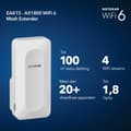 Miniatyrbillede 1 af 11: Netgear EAX15 - Mesh WiFi Extender - Dual-Band - 1800 Mbps - WiFi 6