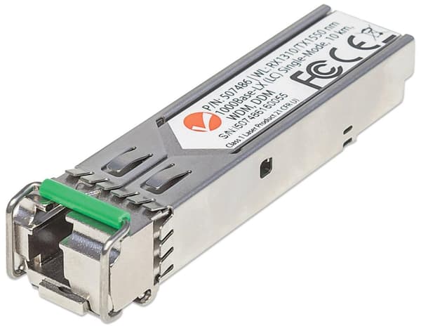 Intellinet - SFP (mini-GBIC) transceiver modul - Gigabit Ethernet - 1000Base-LX - LC single mode - op til 10 km - 1310 (RX) / 1550 (TX) nm (507486)