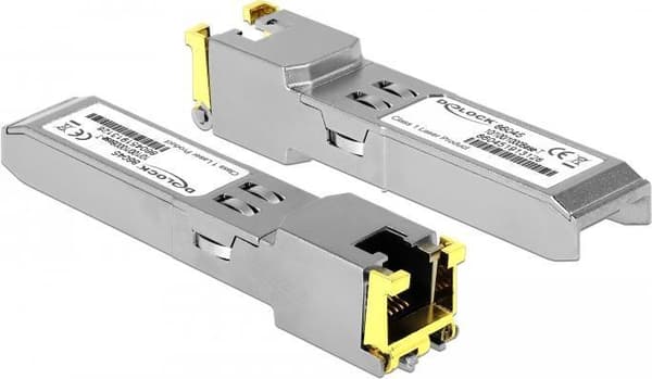 DeLOCK - SFP (Mini-GBIC) transceivermodul - GigE - 10Base-T, 100Base-TX, 1000Base-T - RJ-45 (86045)